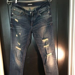 Destroyed Express jean leggings size 0